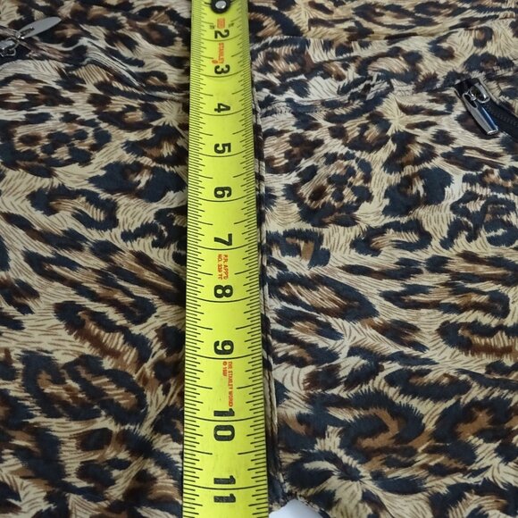 Coco Carmen Leopard Animal Print Leggings Women Size S-M Zipper Pockets Stretch - Picture 11 of 12